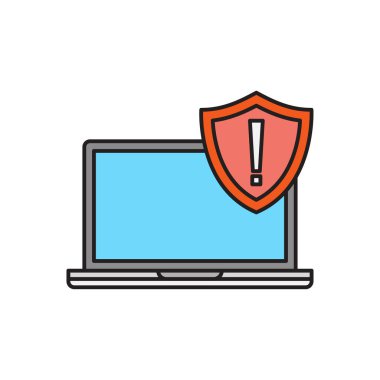 uyarı vektörü düz çizgi simgesi