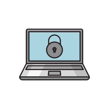 vektör düz çizgi simgesini kilitle