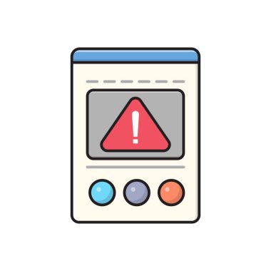 uyarı vektörü düz çizgi simgesi