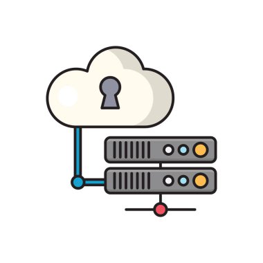 vektör düz çizgi simgesini kilitle