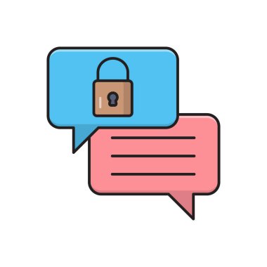 sohbet vektörü düz çizgi simgesi