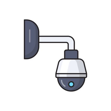 güvenlik vektörü düz çizgi simgesi