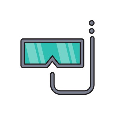 Şnorkel vektör düz çizgi simgesi