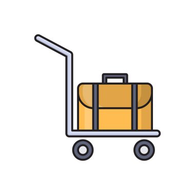 torba vektörü düz çizgi simgesi