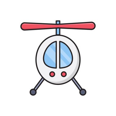 helikopter vektörü düz çizgi simgesi