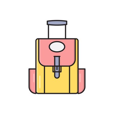 bagaj vektörü düz çizgi simgesi