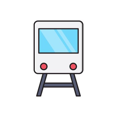 Demiryolu vektörü düz çizgi simgesi