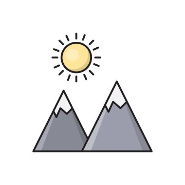 tepeler vektör düz çizgi simgesi