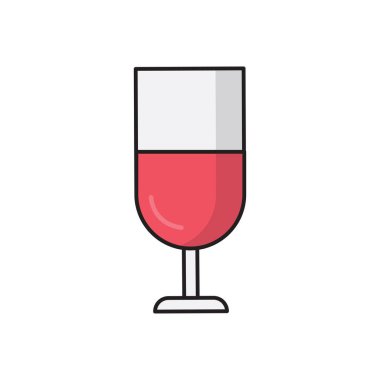 içecek vektörü düz çizgi simgesi