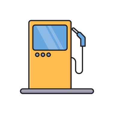 istasyon vektörü düz çizgi simgesi