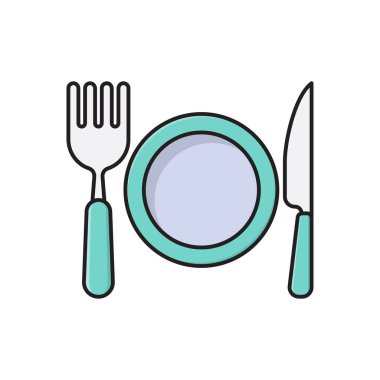 bıçak vektörü düz çizgi simgesi