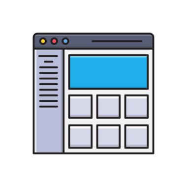 Web sayfası vektör çizgisi renk simgesi