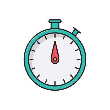 Zamanlayıcı vektör çizgisi renk simgesi