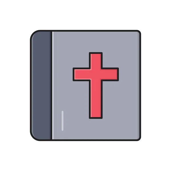 Bible Vector Line Flat Icon — Stock Vector