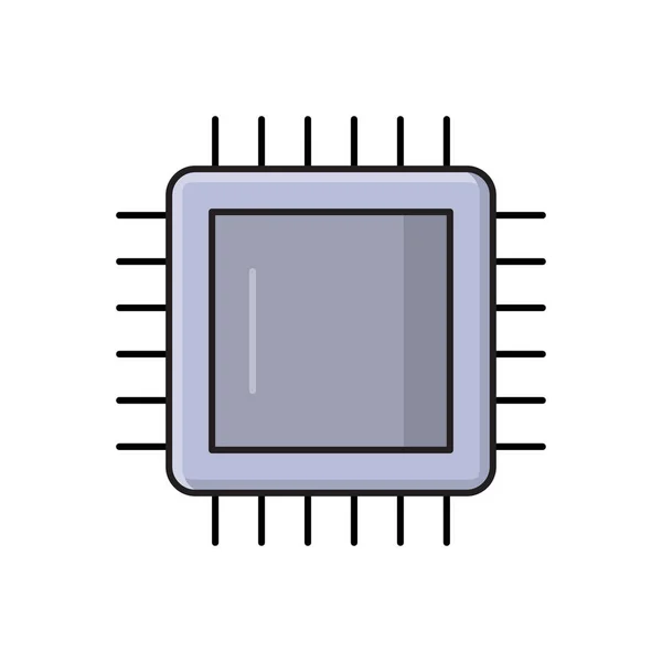 Иконка Плоской Линии Чипа — стоковый вектор