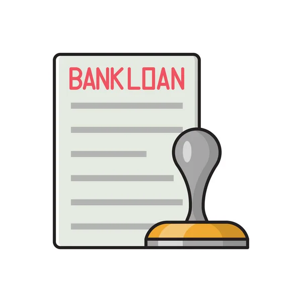 Bank Vector Line Flat Icon — Stock Vector