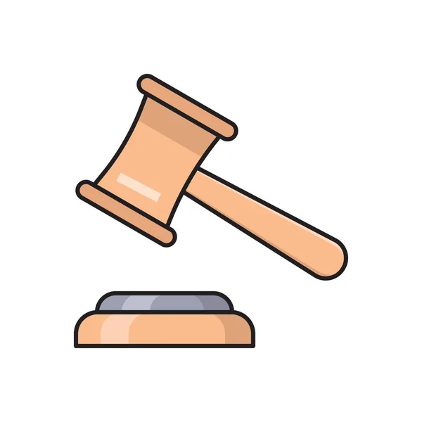 Law Vector Flat Line Icon — Stock Vector