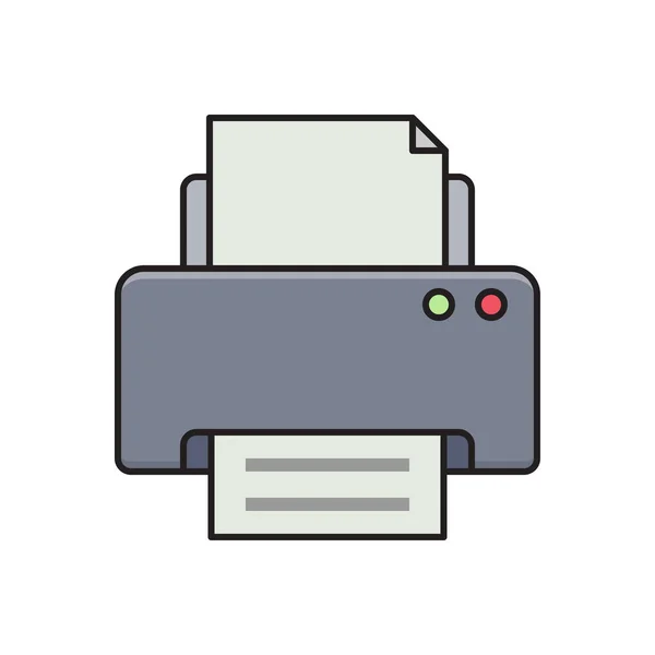 Fax Vector Platte Lijn Pictogram — Stockvector