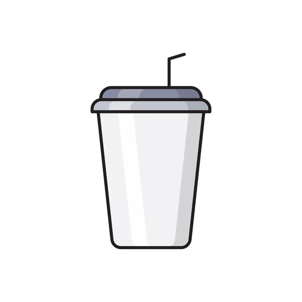 Vector Café Línea Plana Icono — Archivo Imágenes Vectoriales