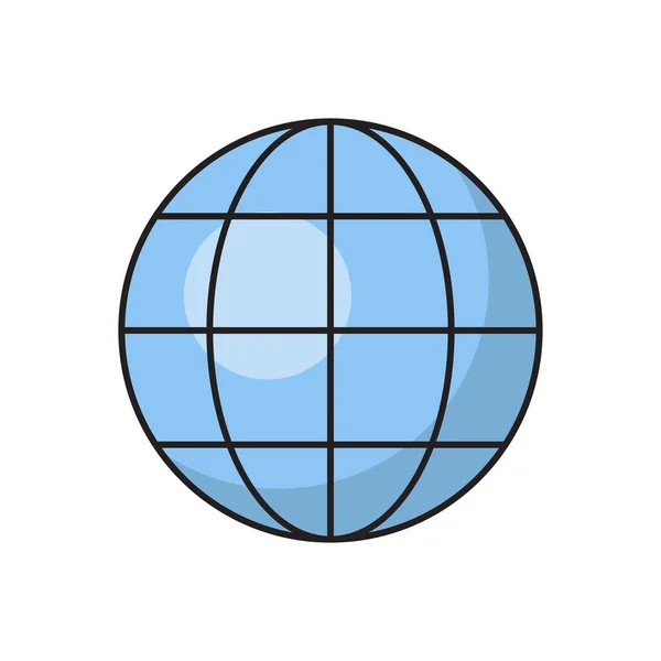 Иконка Мировой Векторной Плоской Линии — стоковый вектор