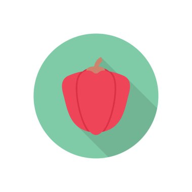 kırmızı daire gölge düz simgesi