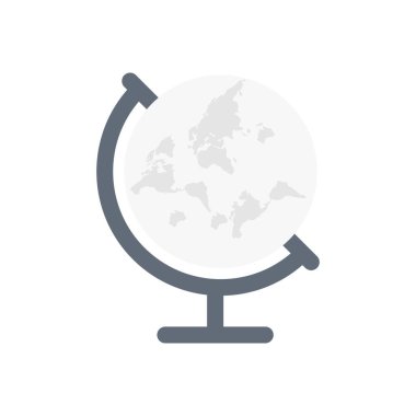 dünya vektörü düz renk simgesi