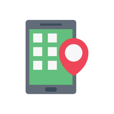 GPS vektör düz renk simgesi