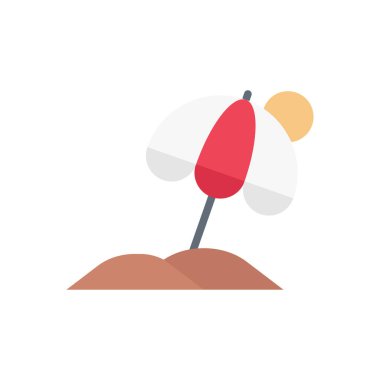 plaj vektörü düz renk simgesi