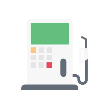 istasyon vektörü düz renk simgesi