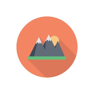 tepeler gölge düz simge daire