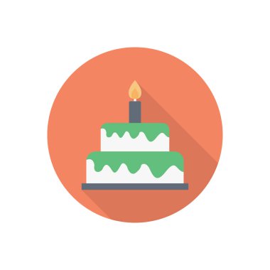 doğum günü çemberi gölge düz simgesi