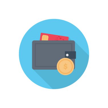 cüzdan çemberi gölge düz simgesi