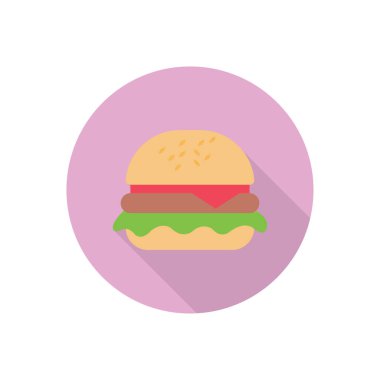 Fast food çemberi düz gölge simgesi
