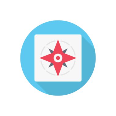 yön çember düz simge