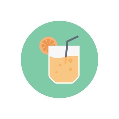 içecek vektör dairesi düz simgesi