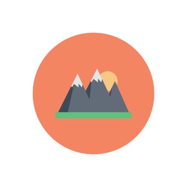 tepeler vektör dairesi düz simgesi