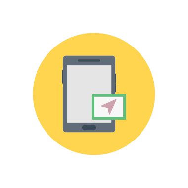 mobil vektör dairesi düz simgesi