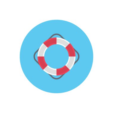 yüzme vektörü dairesi düz simgesi