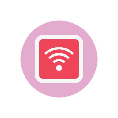 kablosuz vektör dairesi düz simgesi