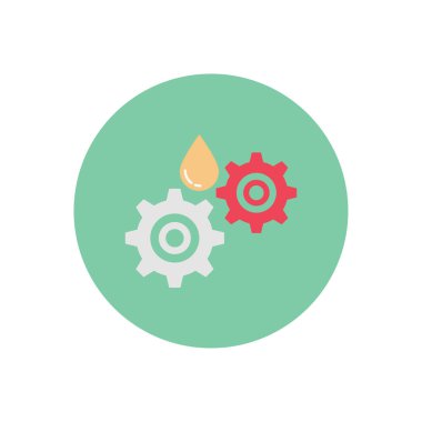 dişli vektör dairesi düz simgesi