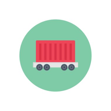kamyon vektör dairesi düz simgesi