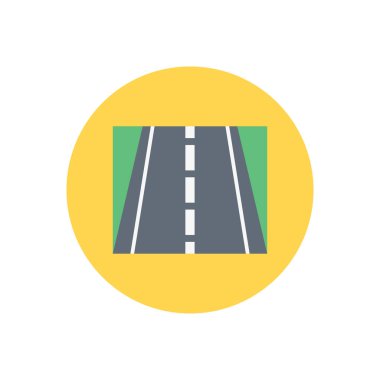 otoyol vektör dairesi düz simgesi