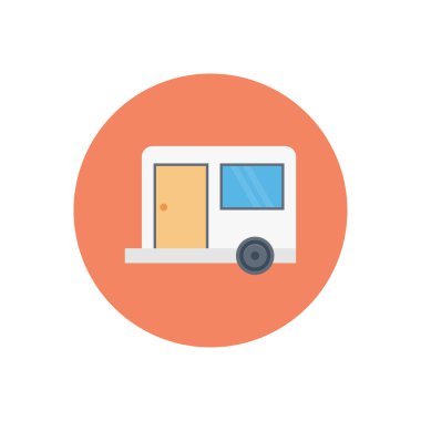 karavan vektör dairesi düz simgesi