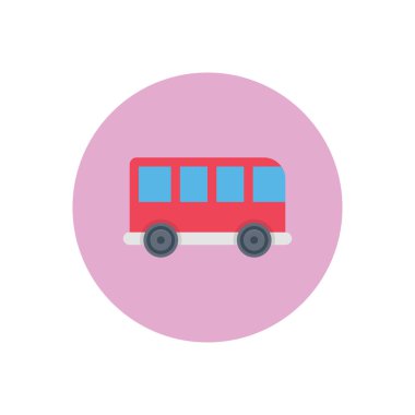 araç vektör dairesi düz simgesi