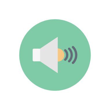 ses vektörü dairesi düz simgesi