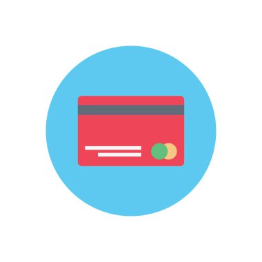 kredi vektörü dairesi düz simgesi