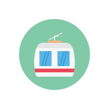 kablo yolu vektör dairesi düz simgesi