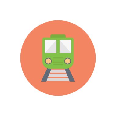 Demiryolu vektör dairesi düz simgesi