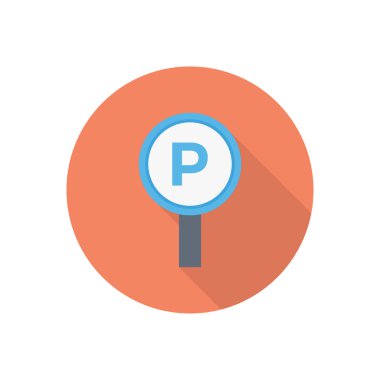 yol çember gölge düz simgesi