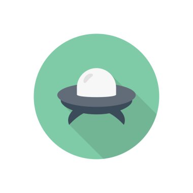 uzay gemisi daire gölge düz simgesi